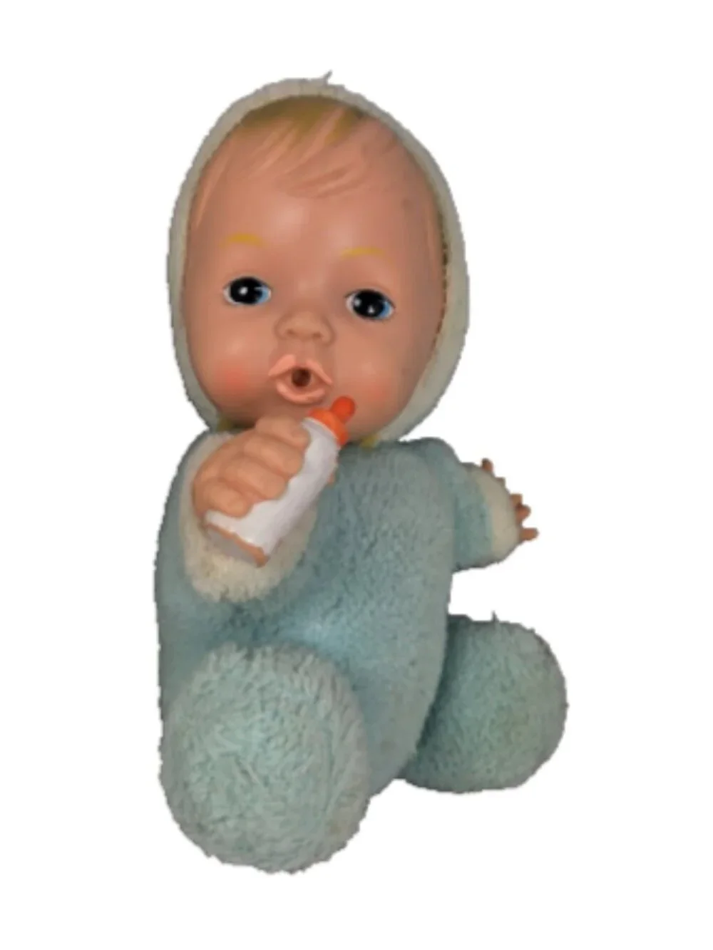 Vintage Rubber Face Plush Baby Doll Drinking 9